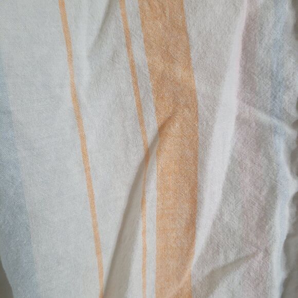 Cynthia Rowley large button front women orange polo linen hi-low pocket linen - Picture 5 of 7